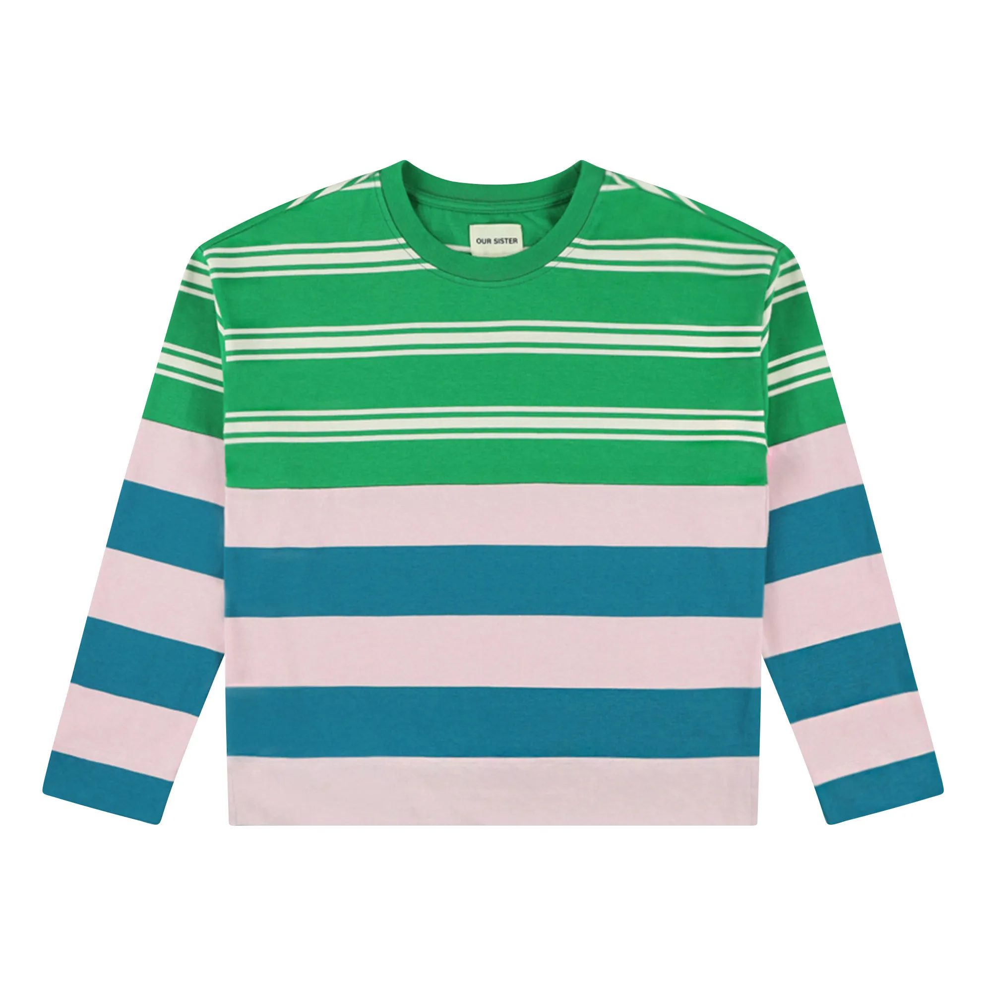 Our Sister Green Sprinkled Lawn Stripes T-Shirt