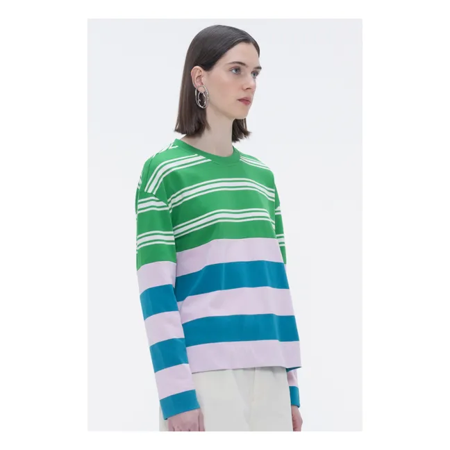 Sprinkled Lawn Stripes T-shirt | Green
