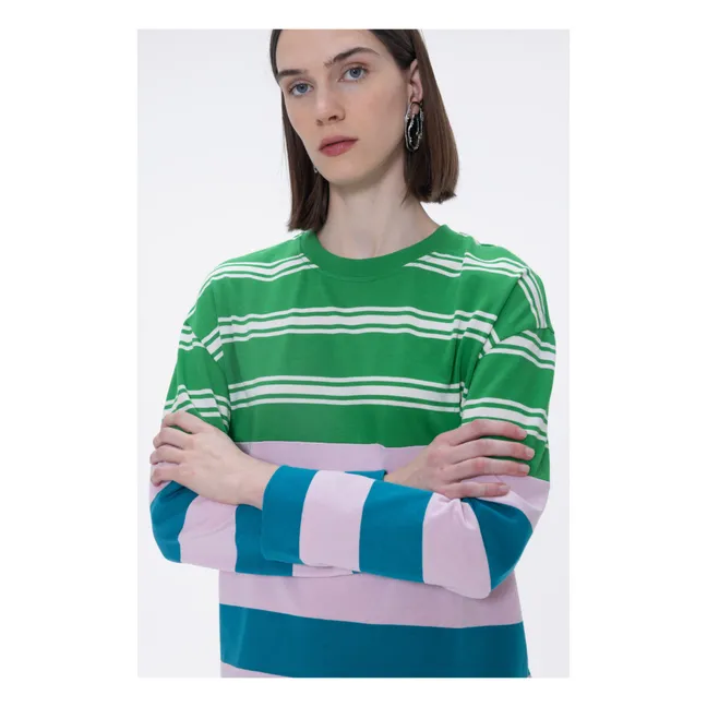 T-Shirt Sprinkled Lawn Streifen | Grün