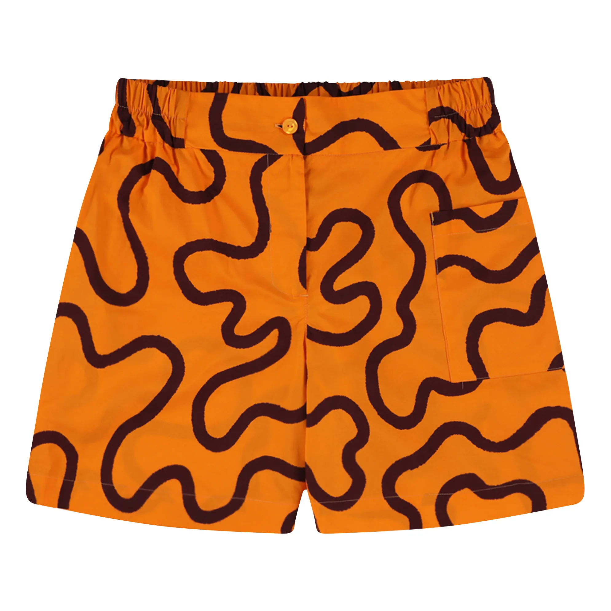 Our Sister Orange Nile Printed Cotton Poplin Shorts