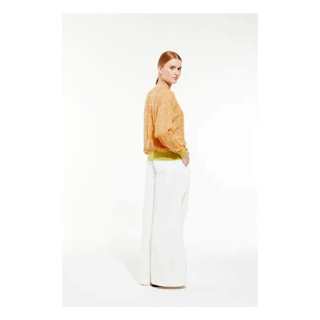 Victoria Jasper Merino and Linen Sweater | Camel