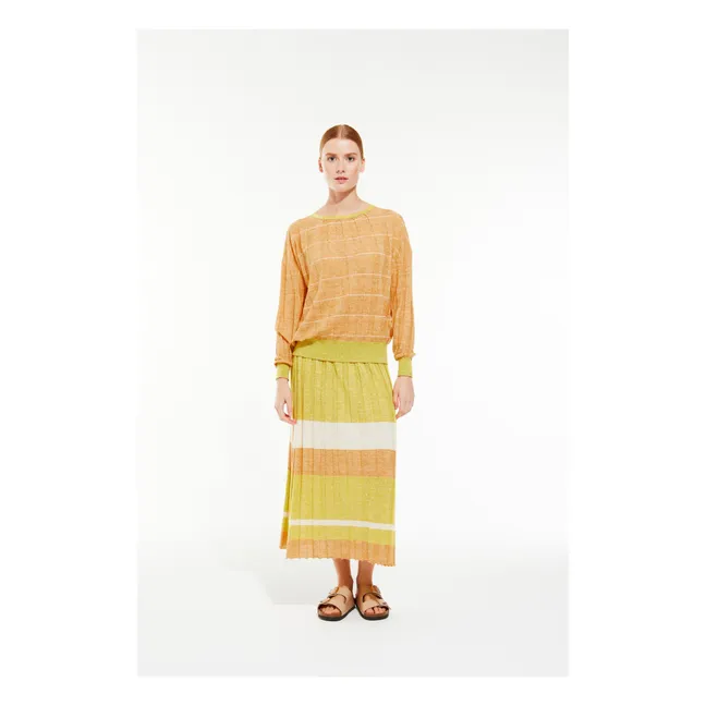Lisa Jaspe Merino and Linen Skirt | Camel