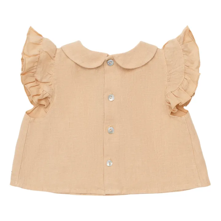 Blusa de lino con volantes Mimi | Rosa Palo- Imagen del producto n°2