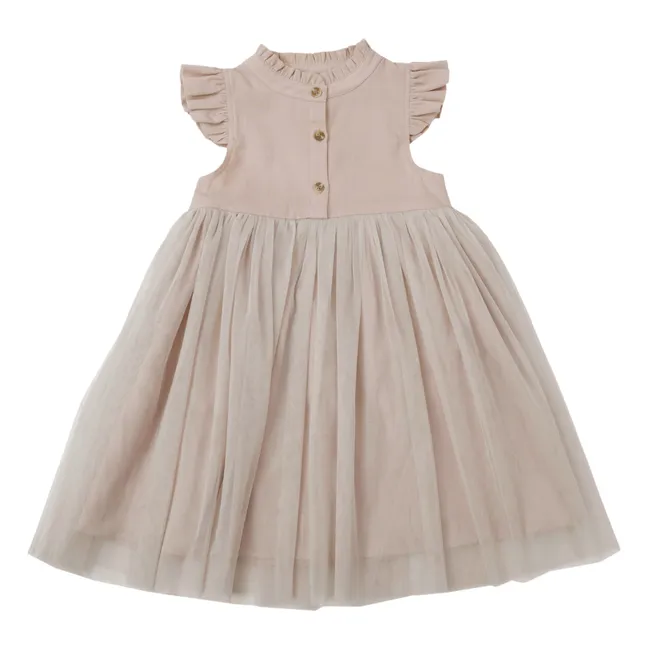 Fleurance Cotton and Tulle Dress | Pale pink