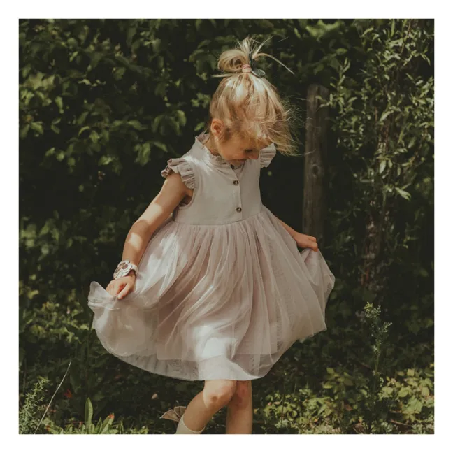 Fleurance Cotton and Tulle Dress | Pale pink