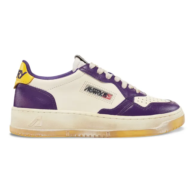 Super Vintage Low Two-tone Leather Sneakers | Purple
