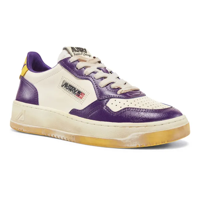 Sneakers basse Super Vintage in pelle bicolore | Viola