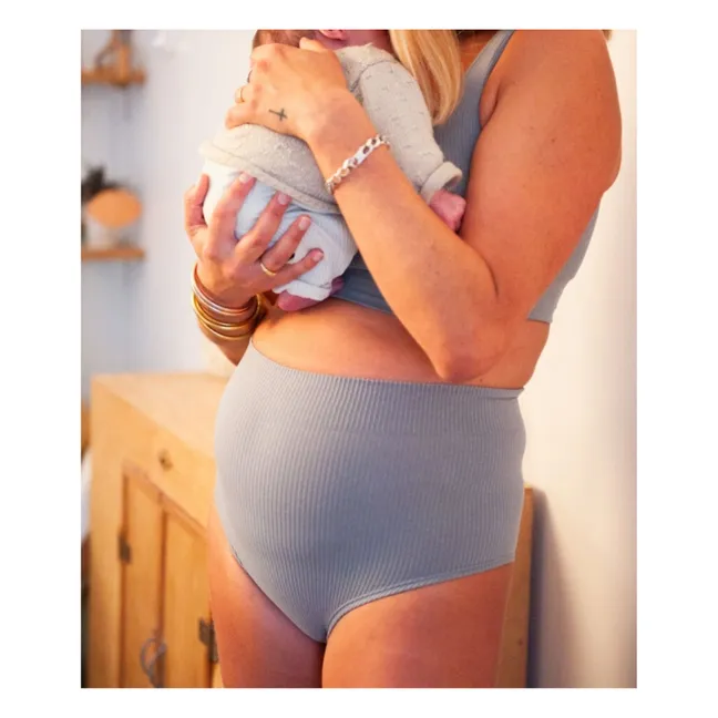 Slip de cintura alta Everyday | Azul Gris