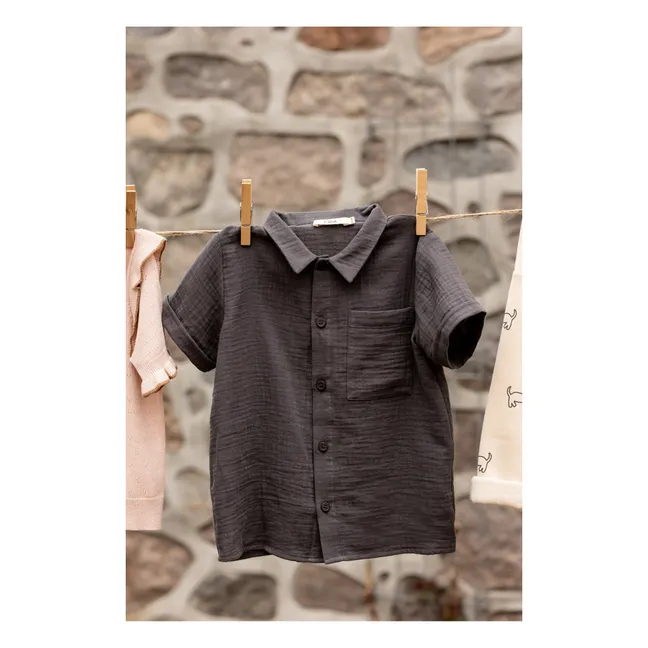Paco Cotton Gauze Shirt | Charcoal grey