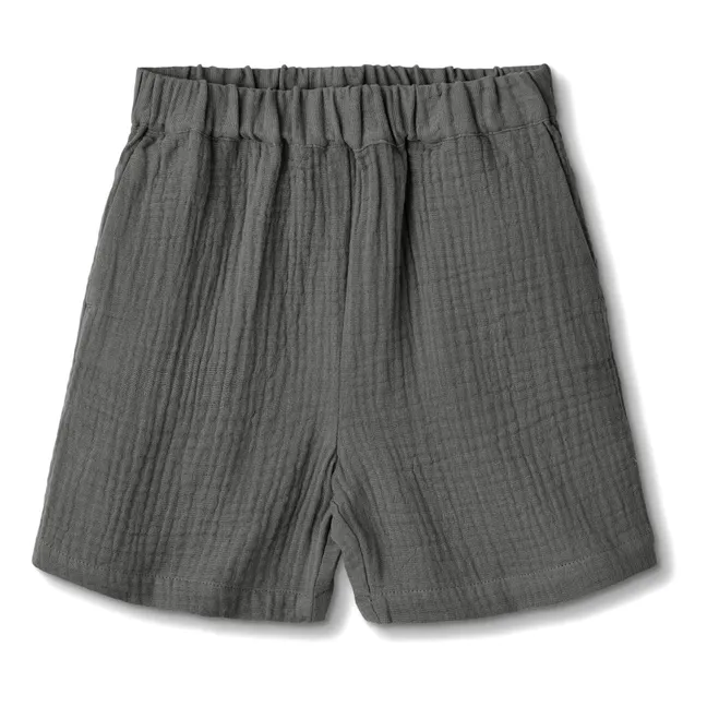 Paco Cotton Gauze Shorts | Charcoal grey