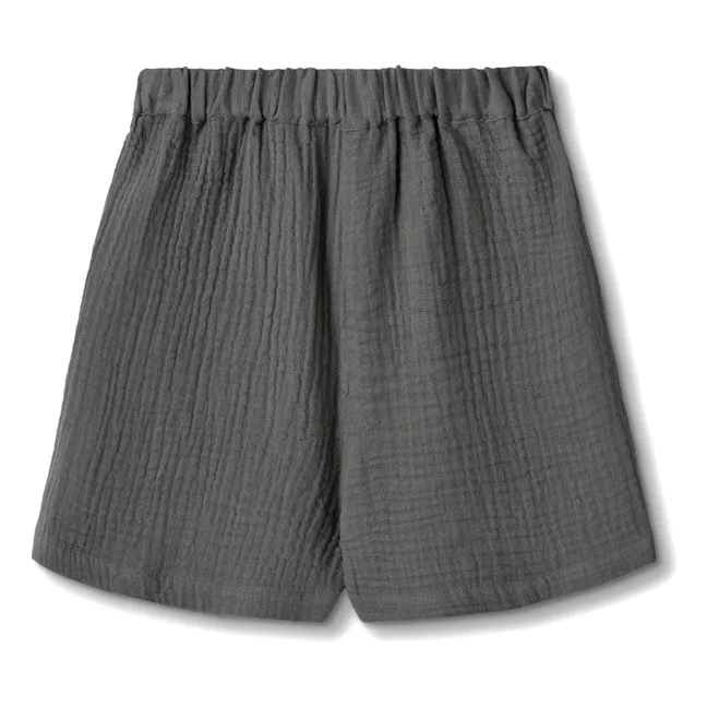 Paco Cotton Gauze Shorts | Charcoal grey