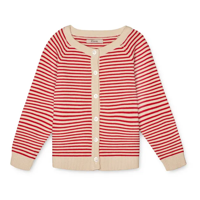 Cardigan a righe Favo | Rosso