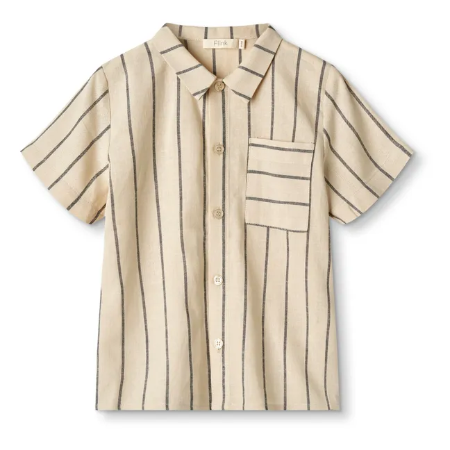Vira Linen Stripe Shirt | Beige