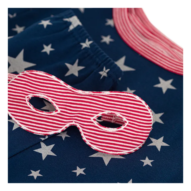Pyjama- und Masken-Set Sterne | Navy