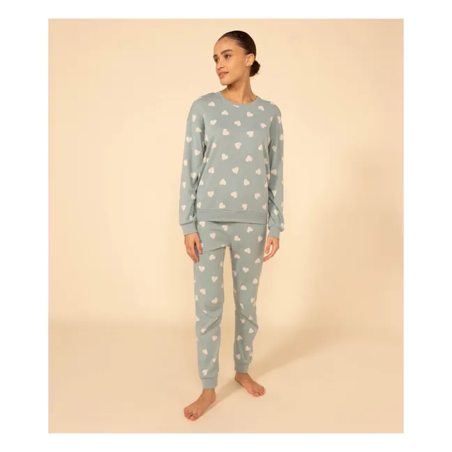 Pyjama-Set Madiane Herzen - Damenkollektion | Salbei
