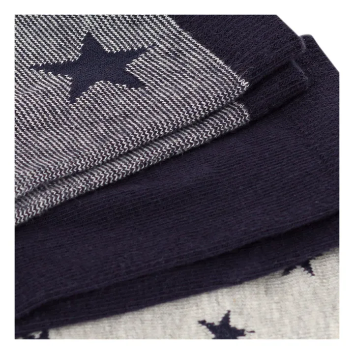 Lot 3 Chaussettes Etoiles | Bleu marine- Image produit n°1