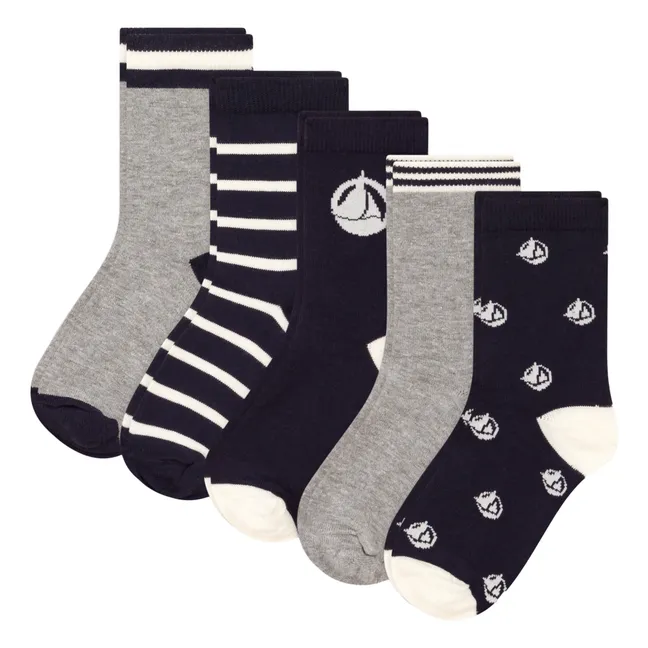 Pack of 5 Logo Socks | Navy blue