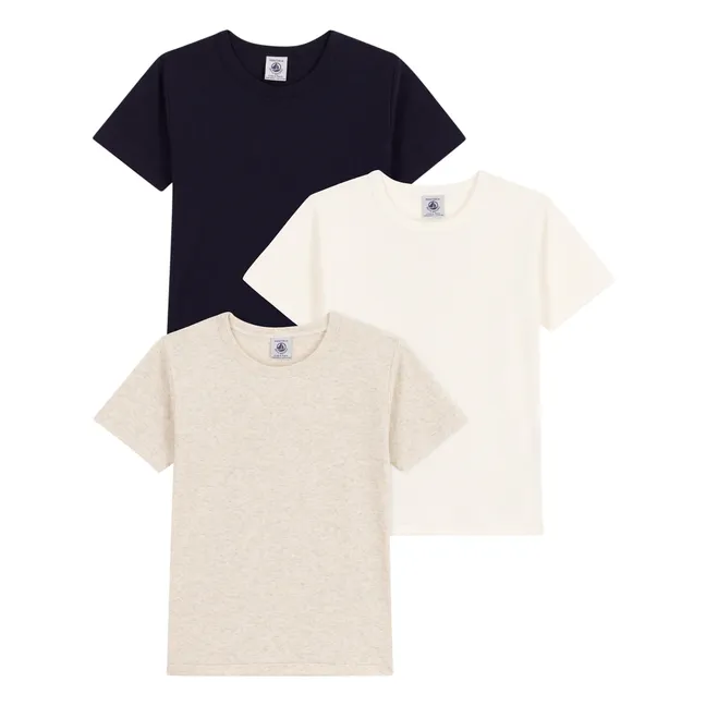 Set of 3 plain T-shirts | Navy blue