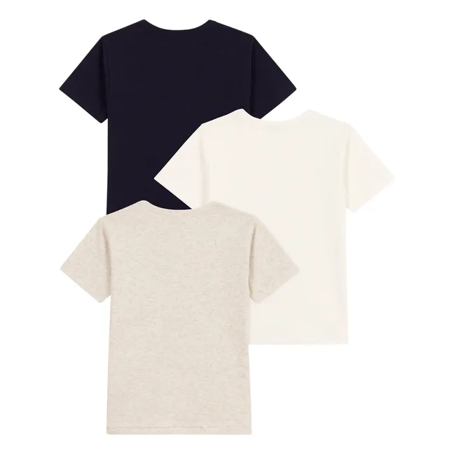 Set of 3 plain T-shirts | Navy blue
