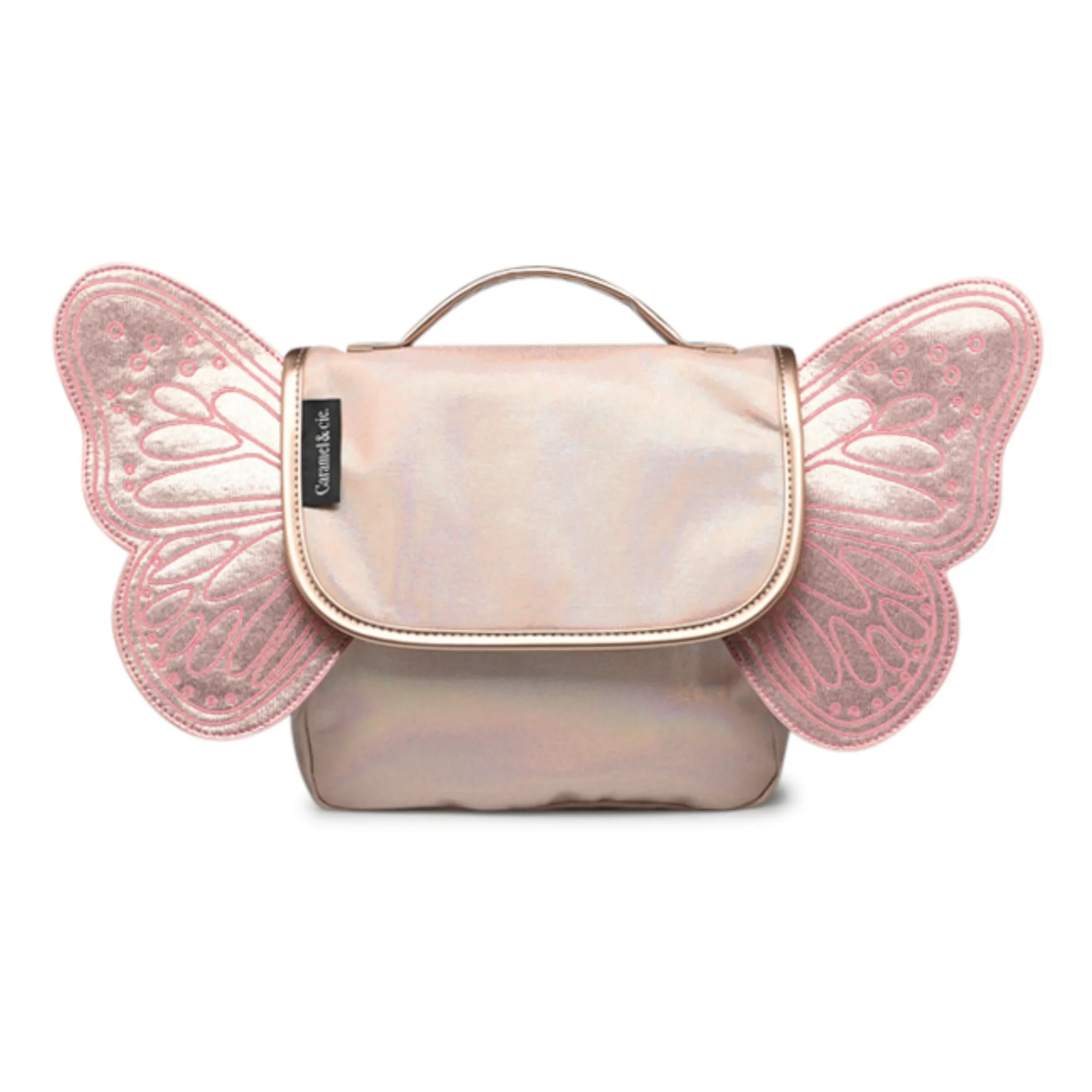 Caramel & Cie Pink Iridescent Butterfly Satchel