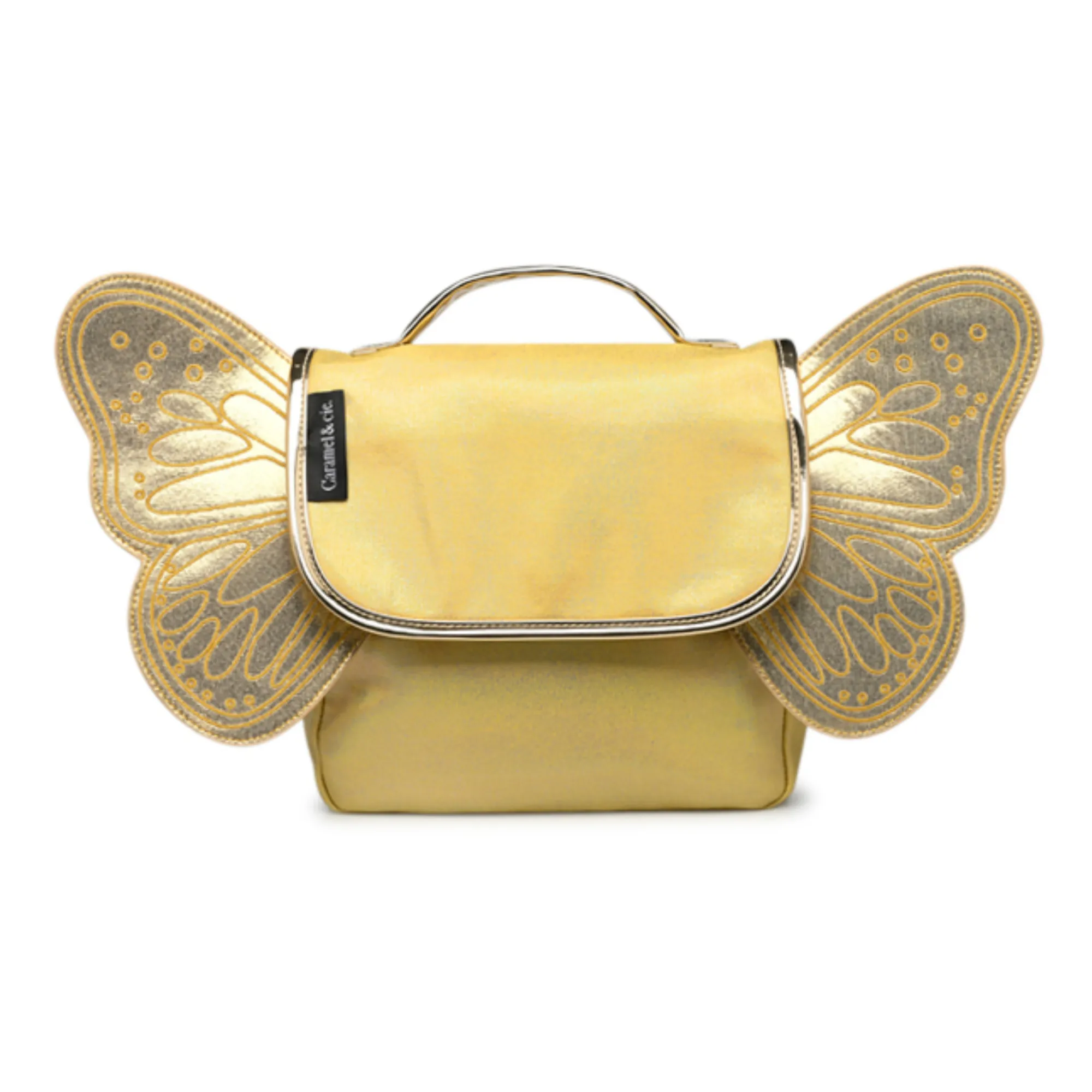 Caramel & Cie Yellow Iridescent Butterfly Satchel