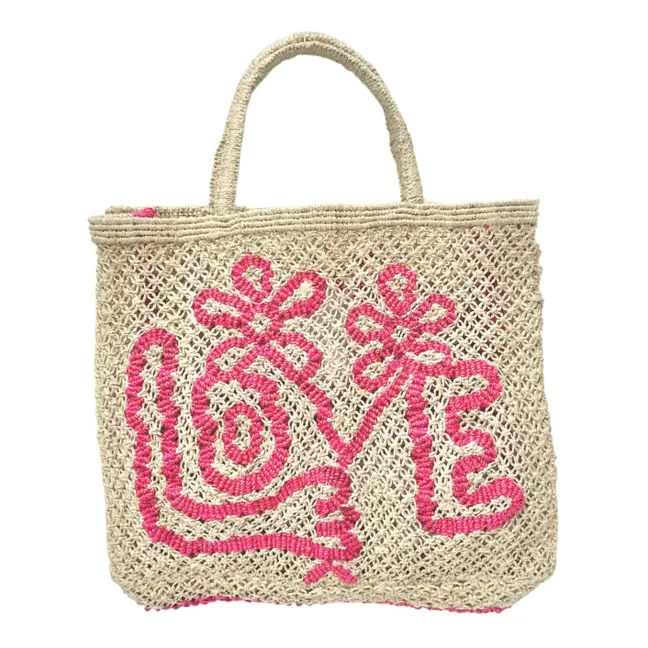 Pequeña cesta Flower Love | Rosa