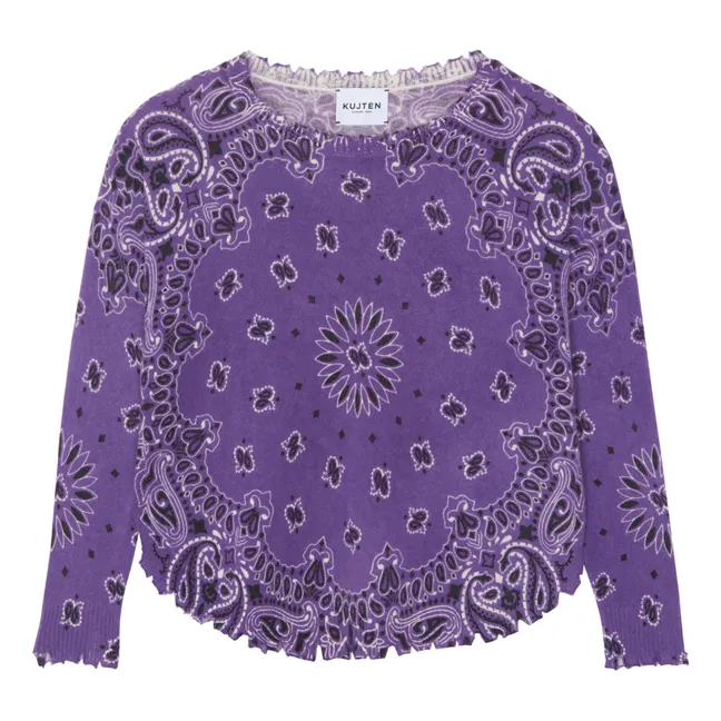 Mela Bandana Cashmere Sweater | Purple