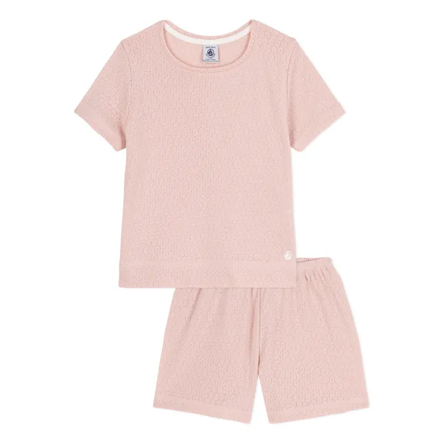 Pyjama Shorts Manille Ajourmuster | Rosa
