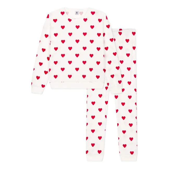 Conjunto de pijama Moxa Hearts - Colección Femenina | Blanco