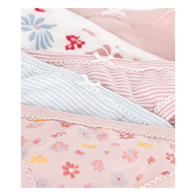 Set of 5 Flower panties | Pink