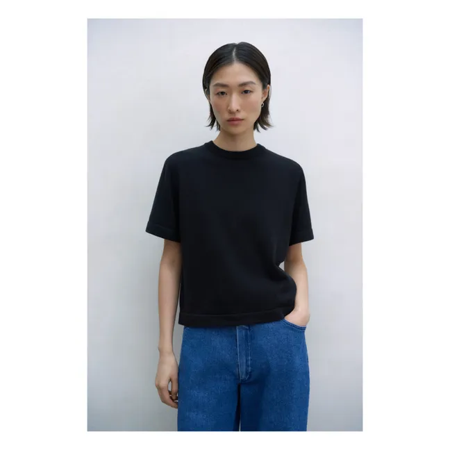 Camiseta de lana merina | Negro