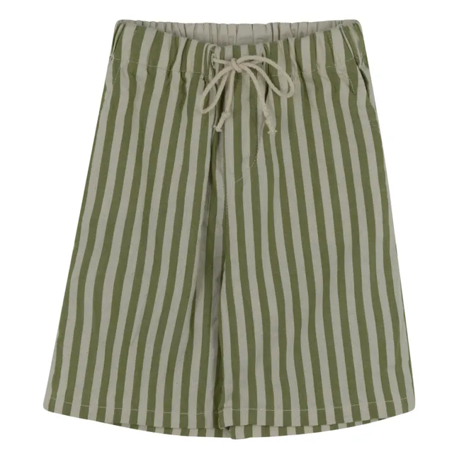 Brando Striped Bermuda Shorts | Olive green