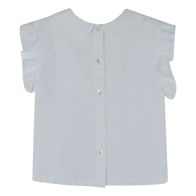 Flora Claudine collar blouse | White
