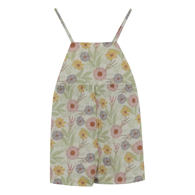 Strapless Flowered Playsuit | Off white