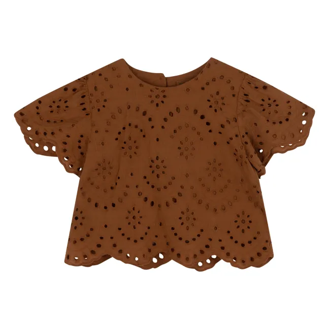 Emily openwork blouse | Clay