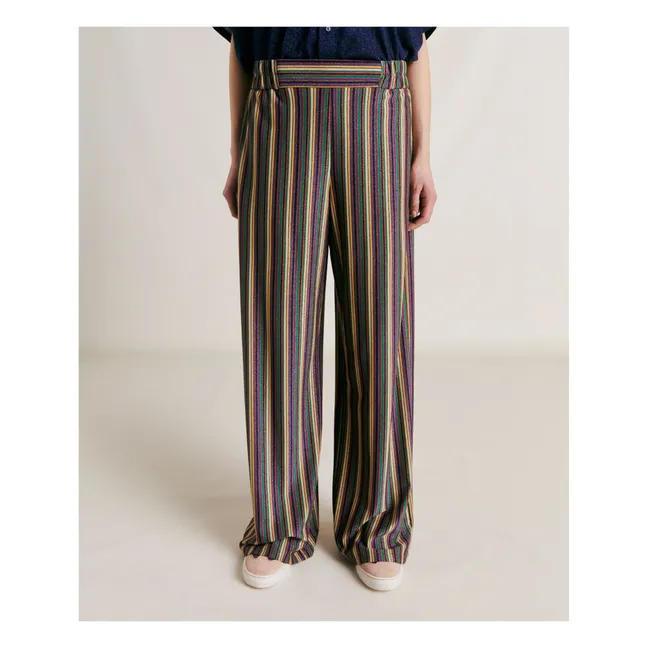 Baccarat Trousers Metallic Stripes | Green
