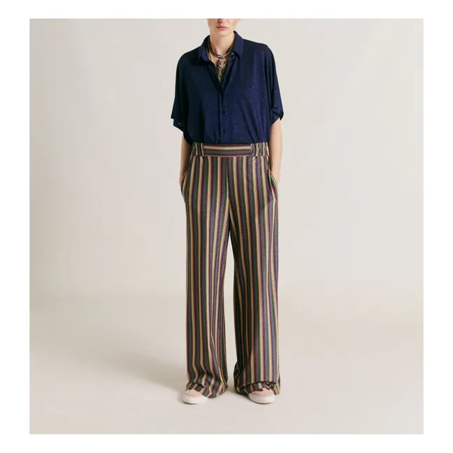 Baccarat Trousers Metallic Stripes | Green