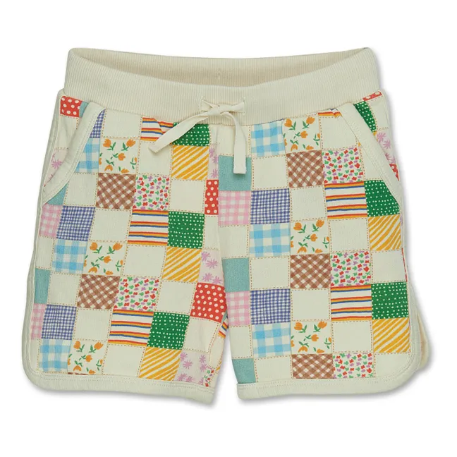 Pantalones cortos patchwork de algodón orgánico | Verde