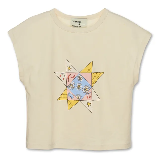 Camiseta Star de algodón ecológico | Crema