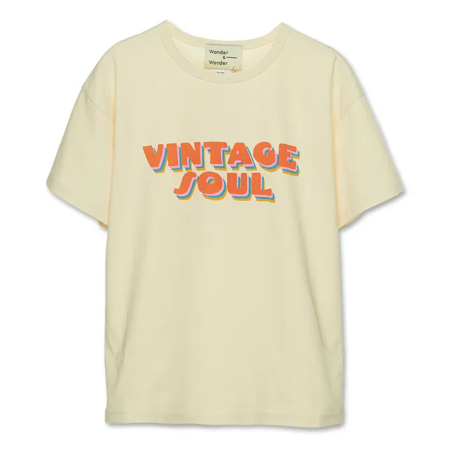 Camiseta de algodón orgánico Vintage Soul | Crema