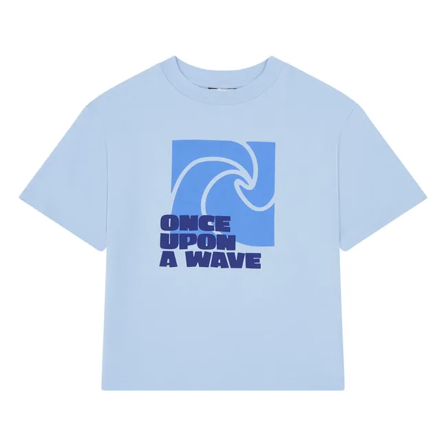 Camiseta de manga corta de algodón ecológico | Azul Cielo