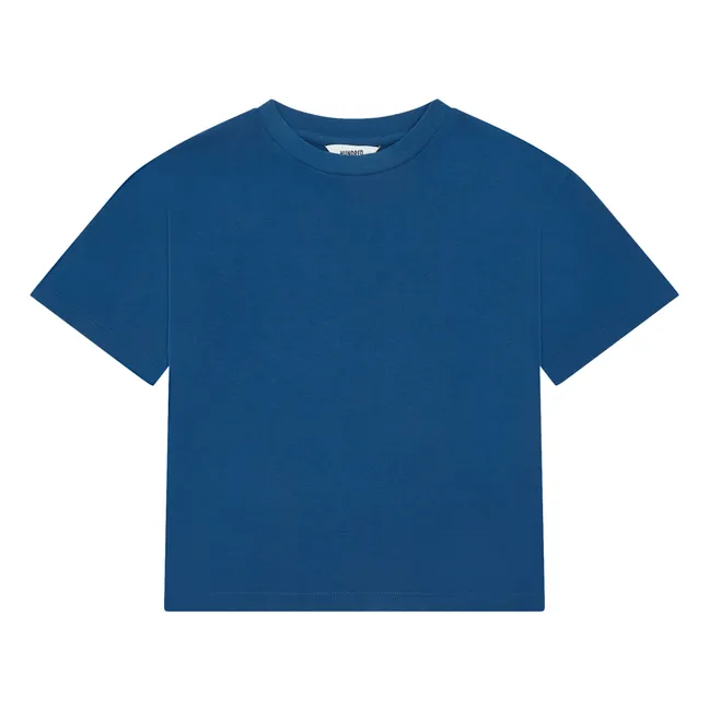 T-Shirt mit kurzen Ärmeln aus Bio-Baumwolle | Nachtblau