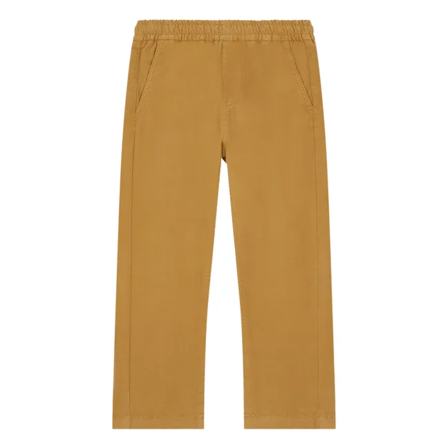 Pantalon Coton Bio Taille Elastiquée | Marron glacé