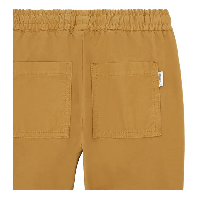 Pantalon Coton Bio Taille Elastiquée | Marron glacé