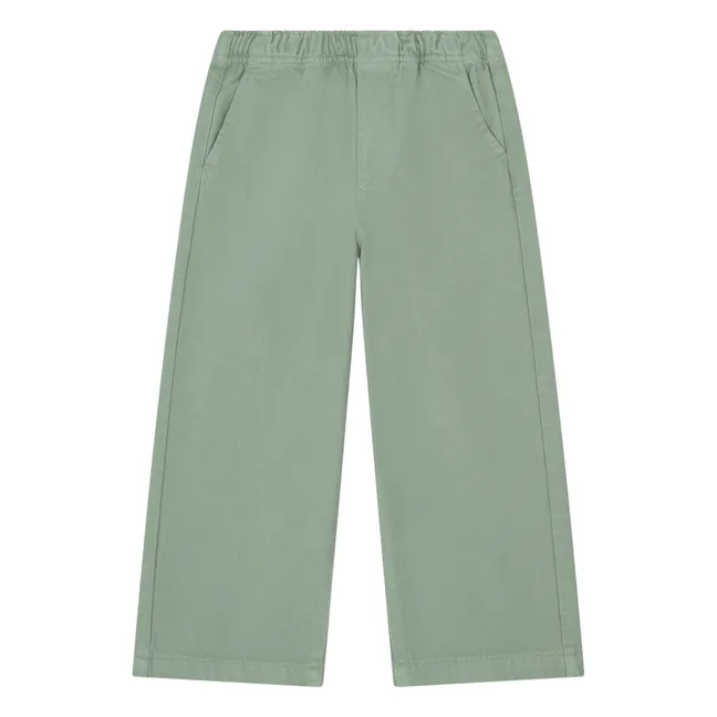 Pantalon Coton Bio Taille Élastiquée | Vert d'eau