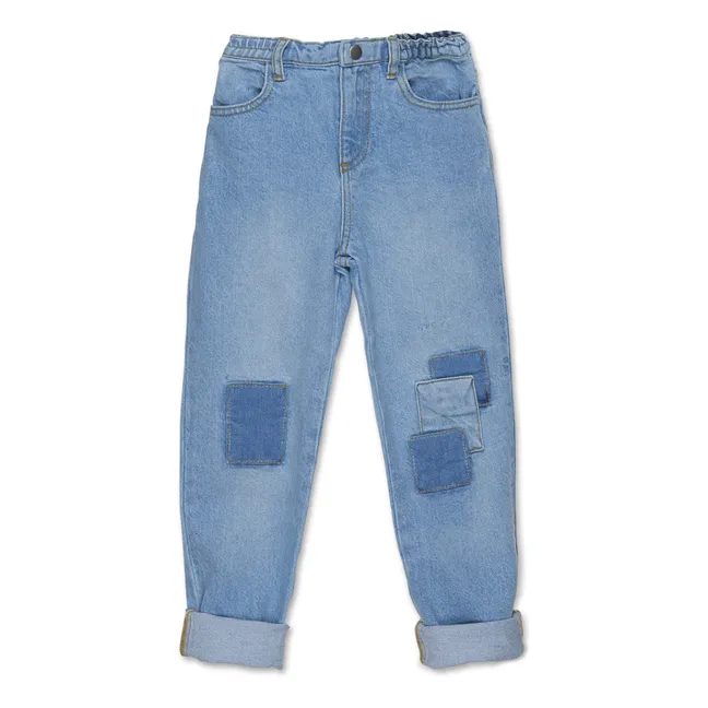 Organic Cotton Patchwork Jeans | Blue