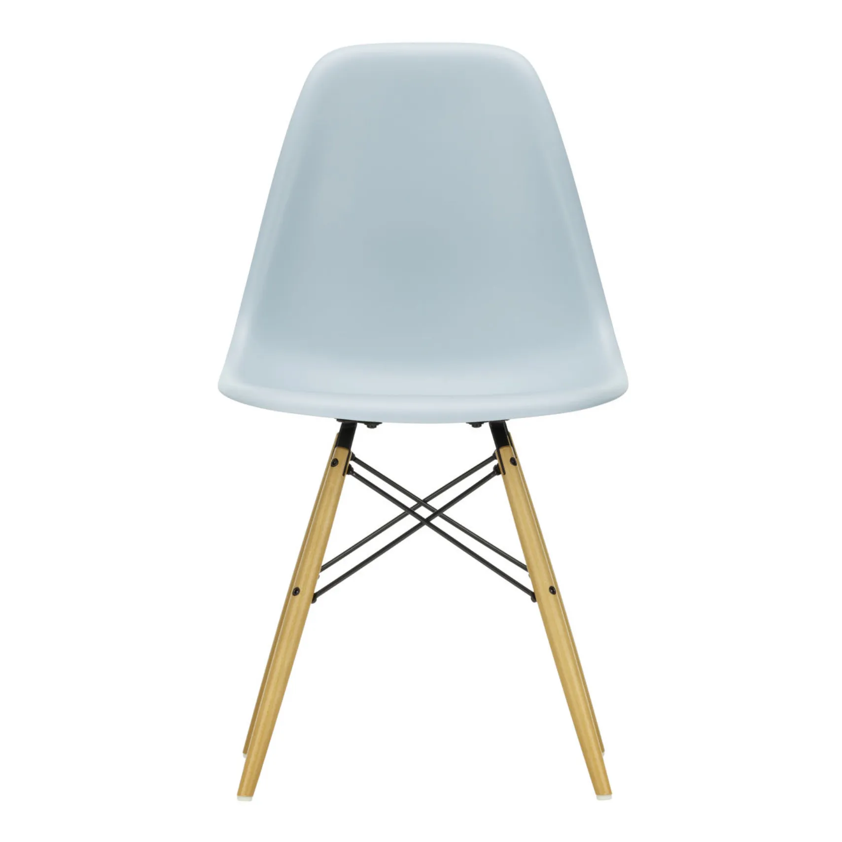 Vitra Bluish Grey Dsw Plastic Chair - Maple Base - Charles & Ray Eames
