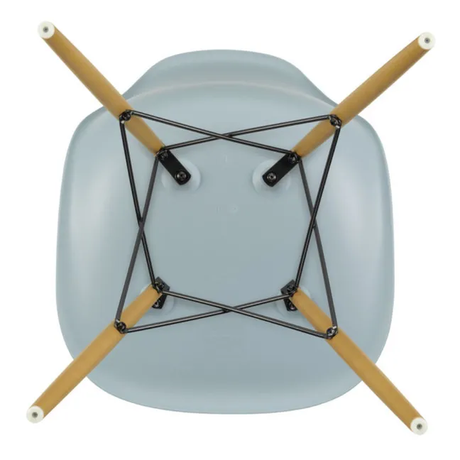 Sedia in plastica DSW - base in acero - Charles &amp; Ray Eames | Grigio azzurro