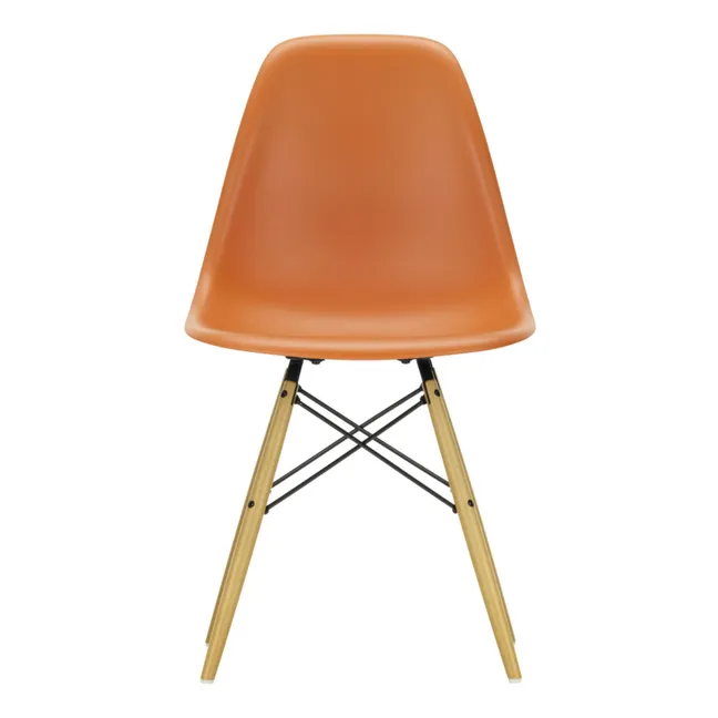 Sedia in plastica DSW - base in acero - Charles &amp; Ray Eames | Orange Rouille