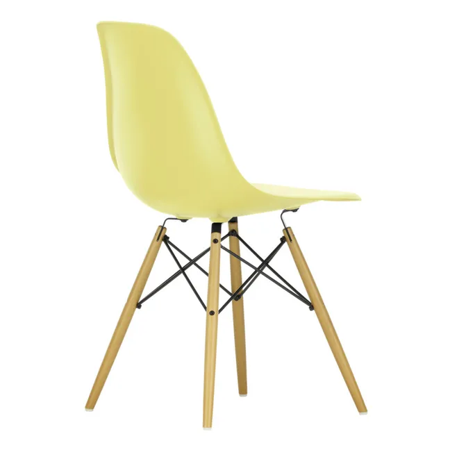 Sedia in plastica DSW - base in acero - Charles &amp; Ray Eames | Giallo limone